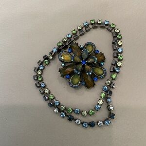 Vintage Floral Crystal Necklace